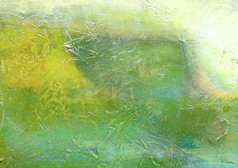 Abstrakte Kunst: Grüntöne, nach oben heller werdend